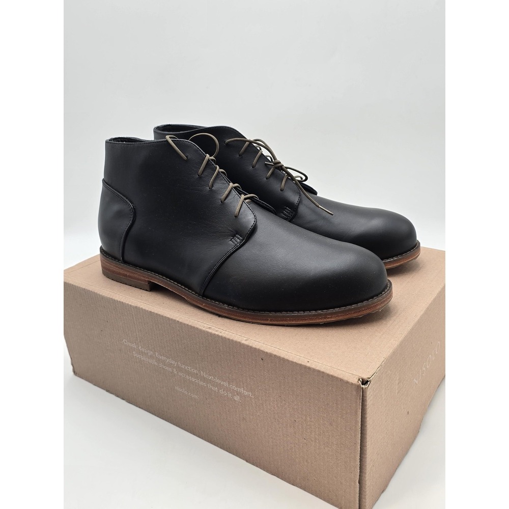 Nisolo Everyday Chukka Boots Mens Size 9.5 Black Leather‎ Ankle Lace Up